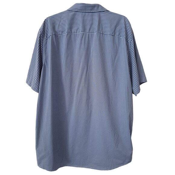 UNTUCKit Cagliari Collared Short Sleeve Button Up Blue Micro-Checker Tall-XXL - Picture 2 of 5